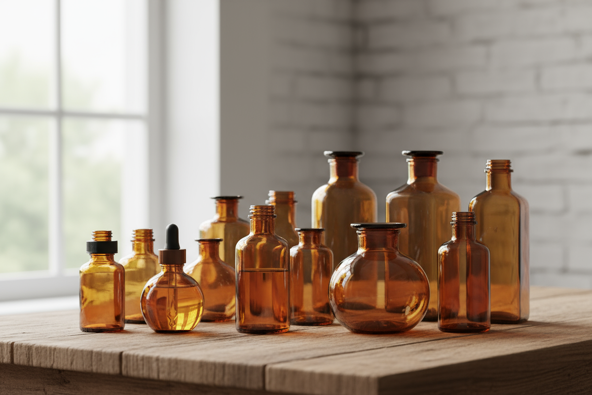 amber fragrance bottles