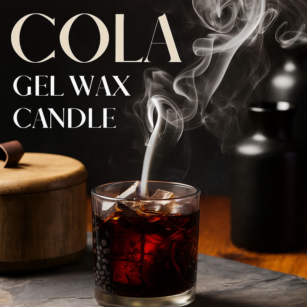 cola gel wax candle with ice cubes