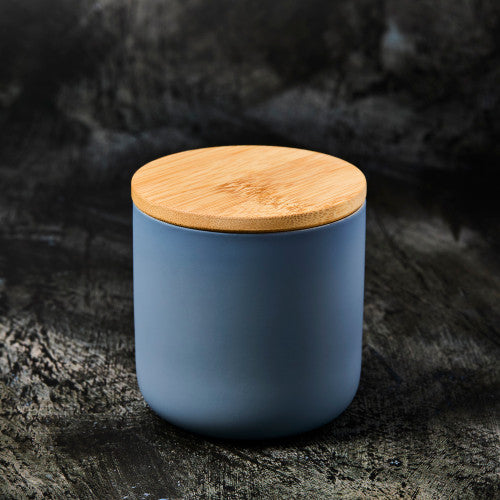 Teal Grey Ceramic Candle Jar - 12 oz - Zoom Media 6