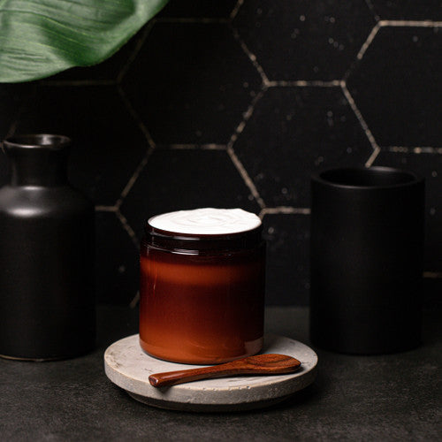 Amber Plastic Jar - 8 oz - Zoom Media 1