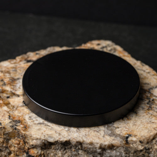 Flat Metal Candle Jar Lid - Black - Zoom Media 1