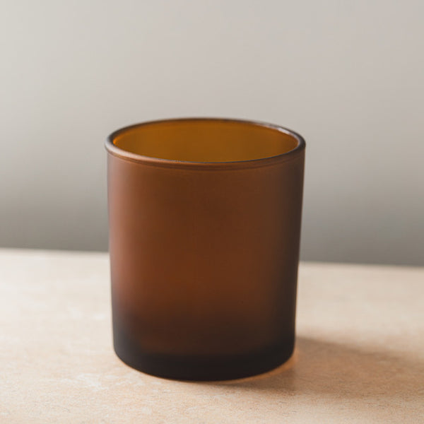 Frosted Amber Glass Tumbler Jar - 10 oz - Zoom Media 1