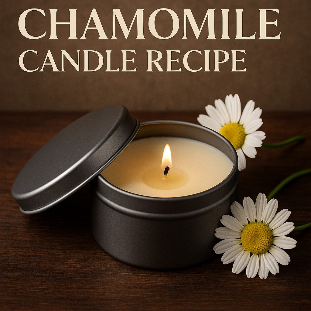 chamomile candle in a candle tin