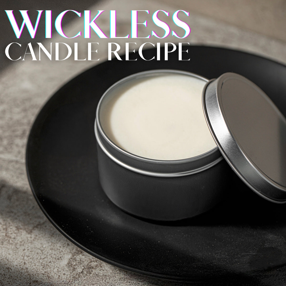 wickless candle in a tin jar