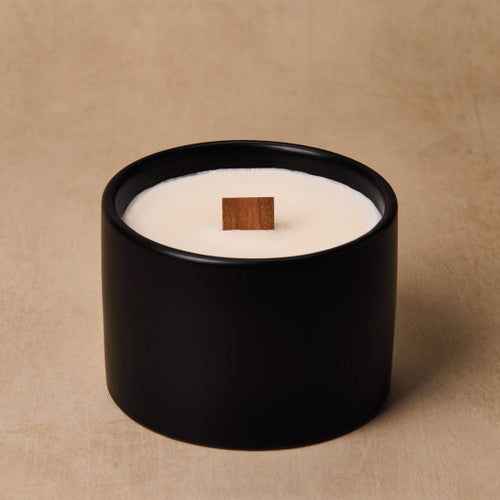 Black Ceramic Candle Jar - 16 oz - Zoom Media 1