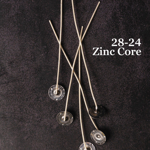 28-24 Zinc Core 6" Pre-Tabbed Wick - Zoom Media 1