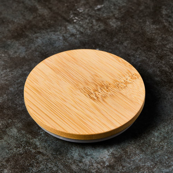 Bamboo Lid - 12 oz Ceramic Jar - Zoom Media 1