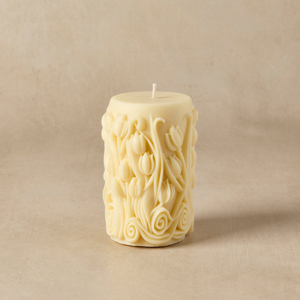 Textured Floral Pillar Silicone Mold - Zoom Media 2