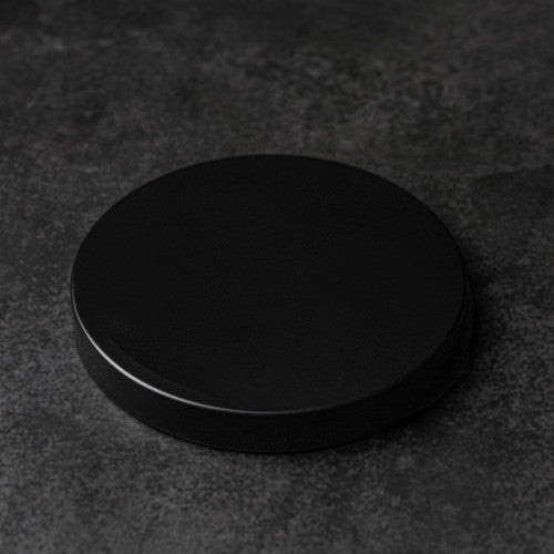 Flat Metal 3-Wick Candle Jar Lid - Black - Zoom Media 1