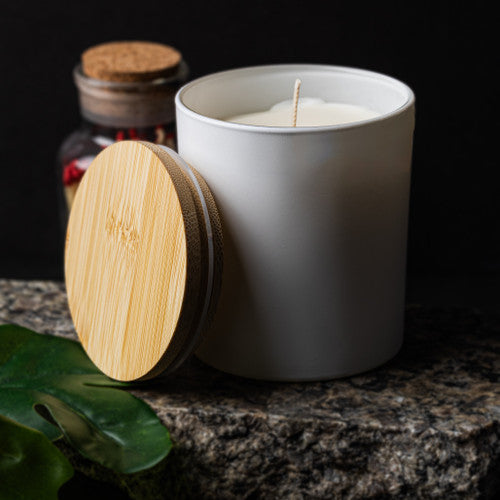 White Matte Straight-Sided Tumbler Jar - 10 oz - Zoom Media 2