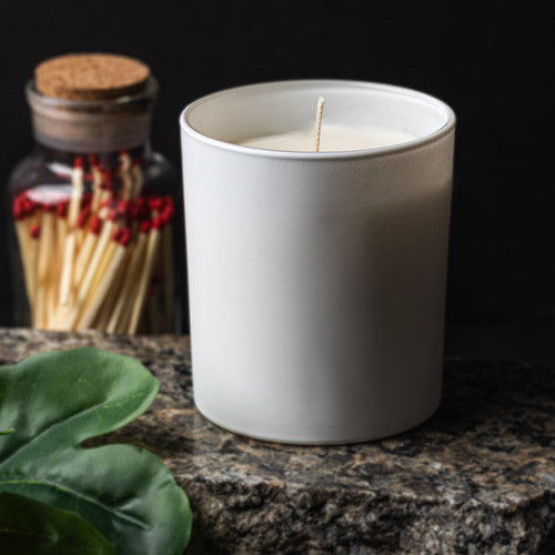 White Matte Straight-Sided Tumbler Jar - 10 oz - Zoom Media 1